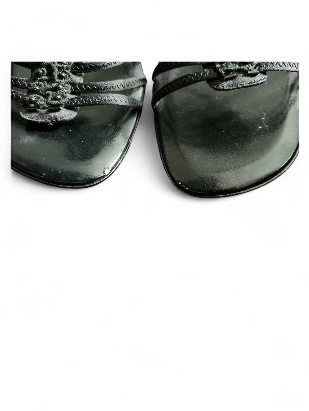 Nine West Black T-Strap Sandals Size 8 - Picture 6 of 8